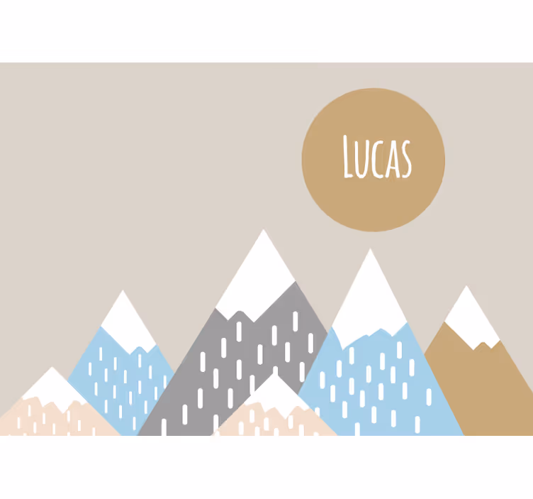 Children wall mural mountain peaks design - TenStickers