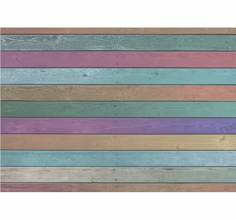 Rainbow Planks Dark Shades wood look wallpaper - TenStickers