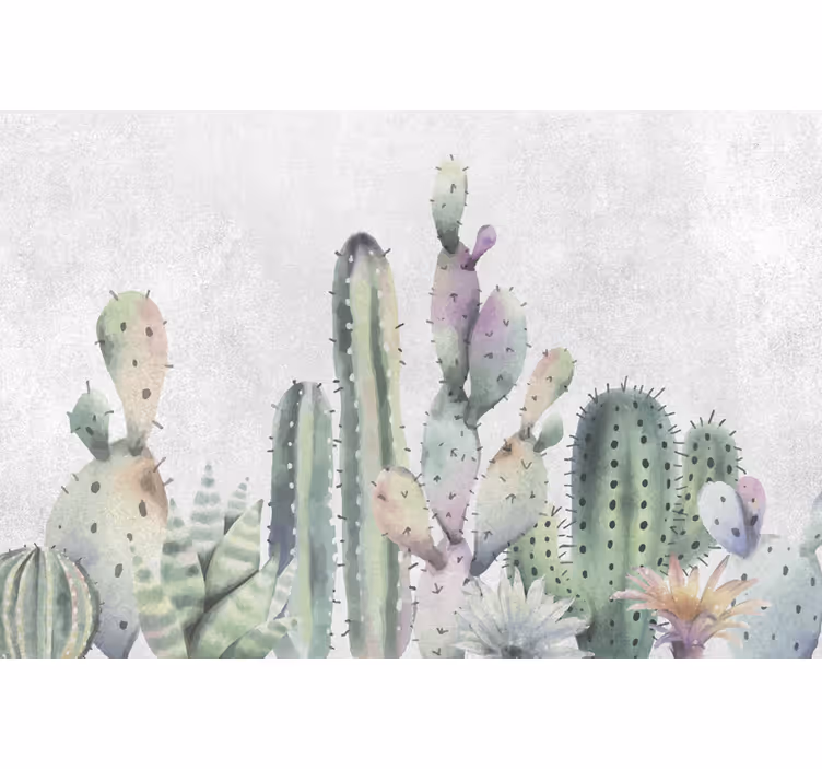Desert mural cactus wall art for your space - TenStickers