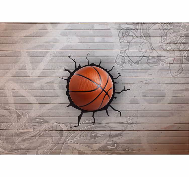 Basketball graffiti 3d mural wallpaper - TenStickers