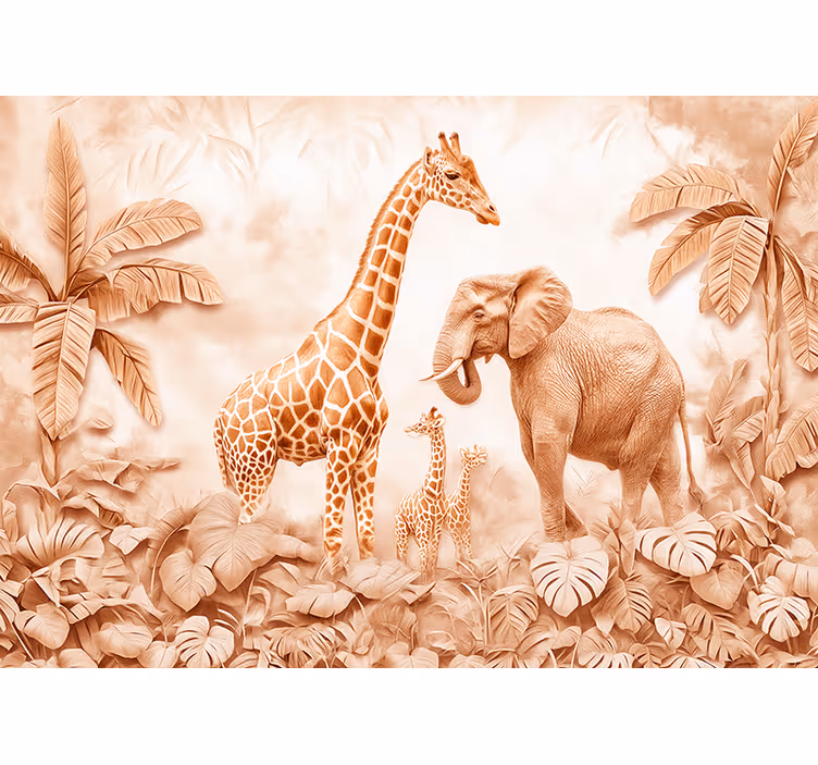Abstract savannah terracotta wall mural - TenStickers
