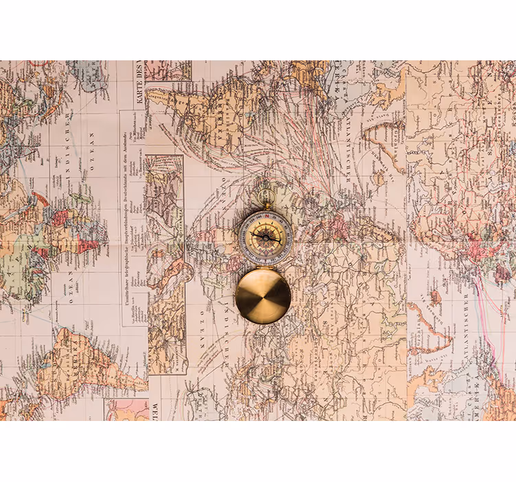 Vintage Cartography Decor world map wall mural - TenStickers
