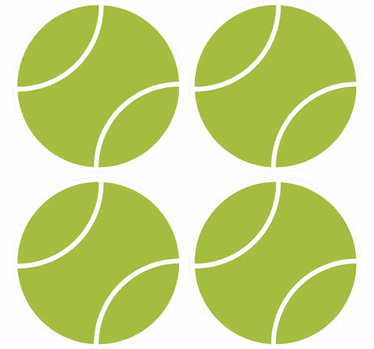 Geek coasters circular green tennis inspired set - TenStickers