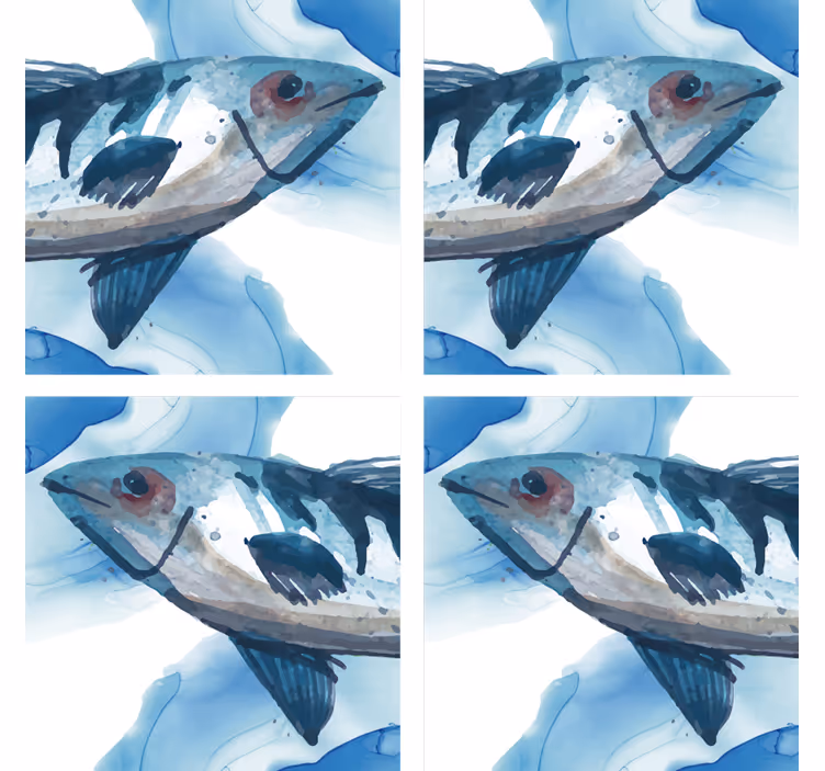 Fabulous water color fish coaster - TenStickers