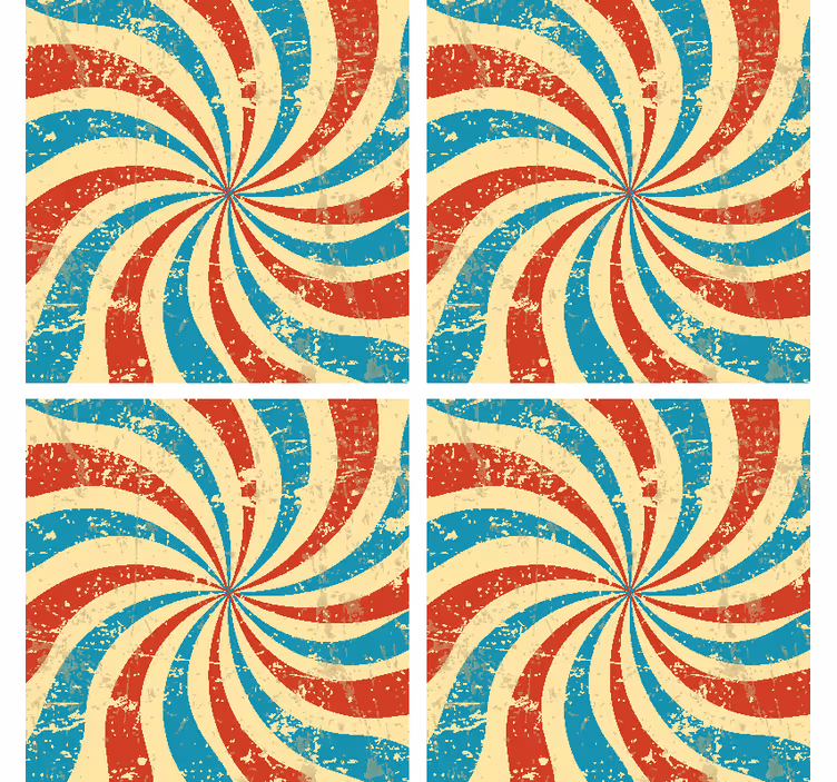Grunge vintage stripes drink coaster - TenStickers