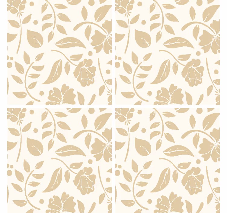 Floral pattern motif coasters - TenStickers