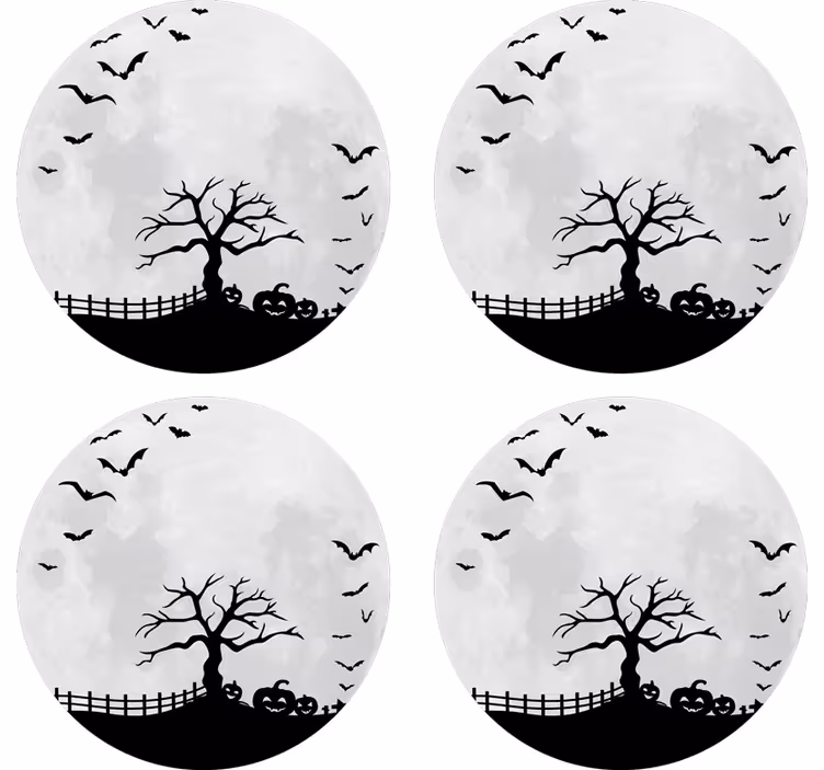 Terror moon drink coaster - TenStickers