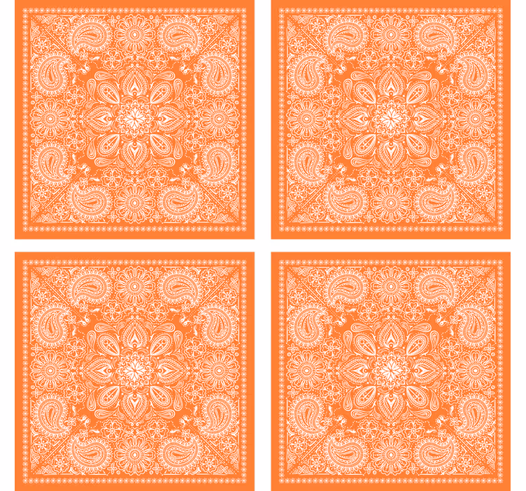 Paisley tile design drink coaster - TenStickers
