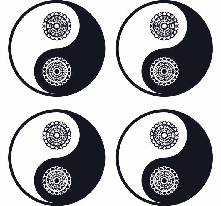 Geek coasters yin yang mandala designs - TenStickers