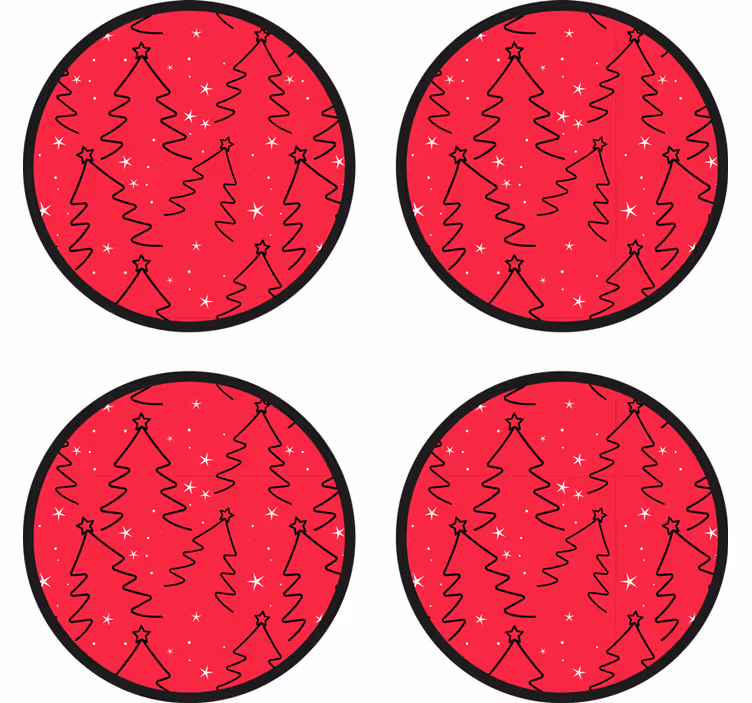 Christmas coasters festive tree design - TenStickers