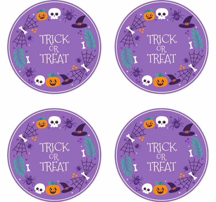 Halloween coaster with halloween themed design - TenStickers