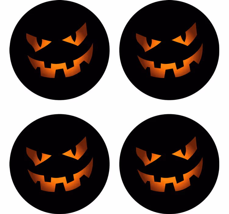 Scaring Halloween drink coaster - TenStickers