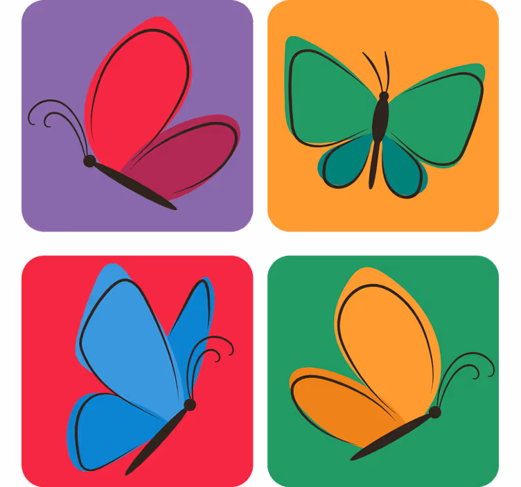 Butterflies Flying for kids butterfly coaster - TenStickers