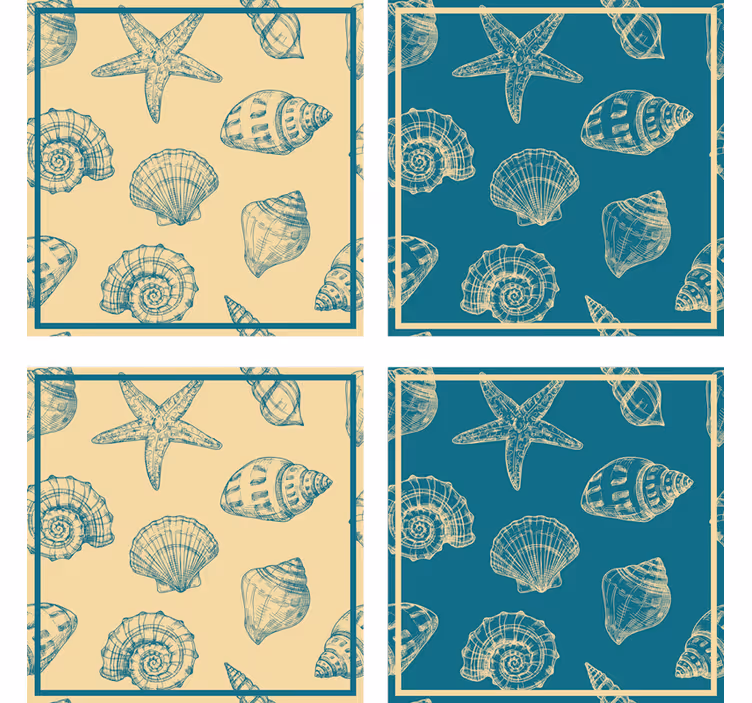 Coasters with shell motif design - TenStickers