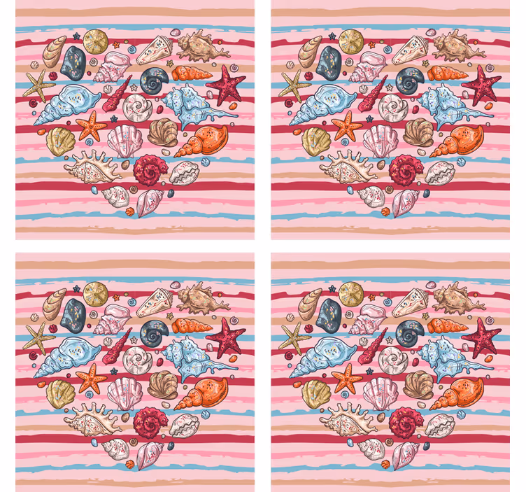Sea love shell coaster design - TenStickers