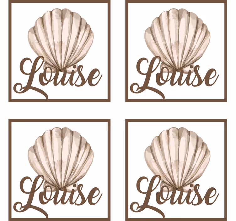 Personalised coasters shell with custom name - TenStickers