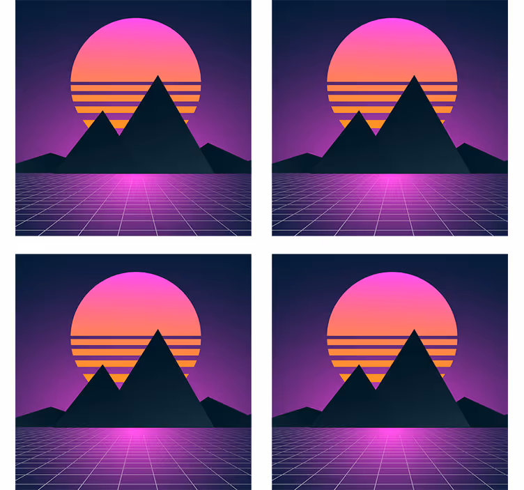 Vintage and retro sun 70s coasters - TenStickers