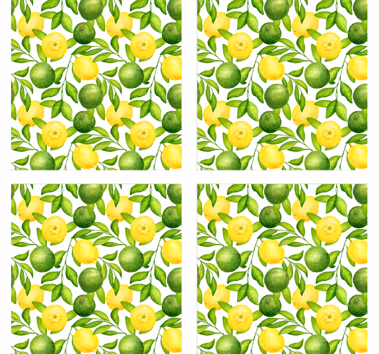 Coasters with vibrant citrus floral design - TenStickers