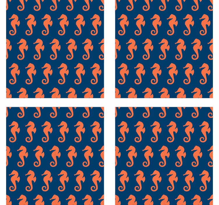 Geek coasters with seahorse pattern surface - TenStickers