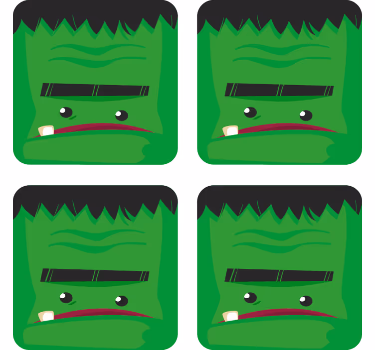 Halloween coaster frankenstein monster art - TenStickers