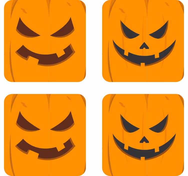 Different pumpkins coasters halloween - TenStickers