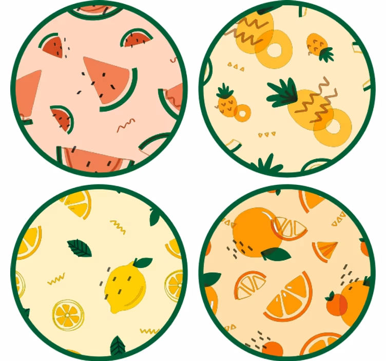 Different tiny fruits coaster modern - TenStickers