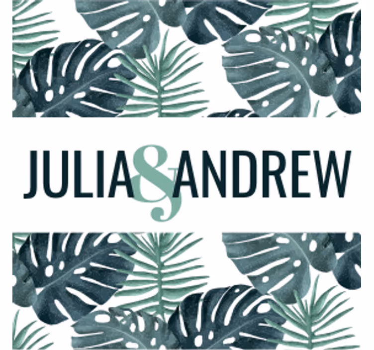 Tropical Leaf Pattern wedding coasters - TenStickers