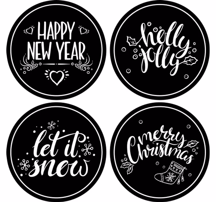 Different Christmas sayings christmas coaster - TenStickers