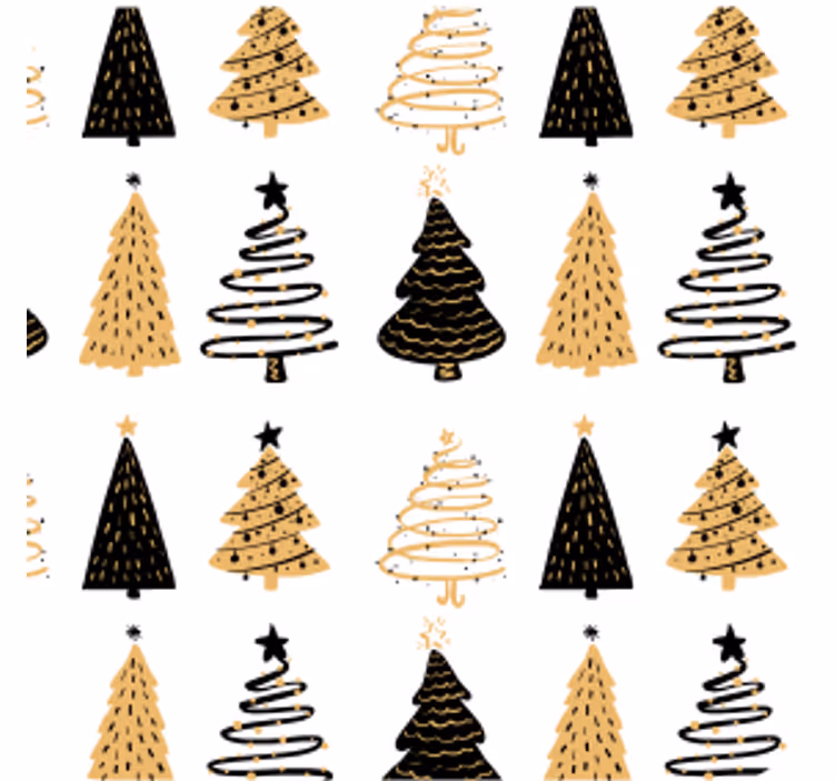 Christmas coasters with artistic tree design - TenStickers