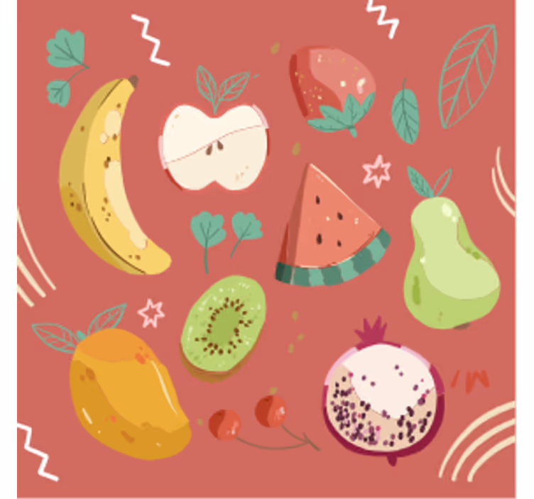 Modern coasters with vibrant fruit design - TenStickers