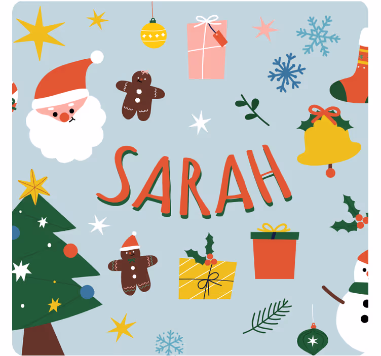 Christmas coasters festive santa and gifts - TenStickers