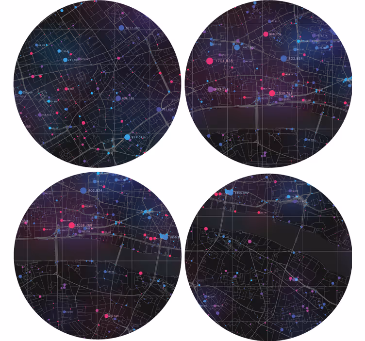 Coasters with abstract map design - TenStickers