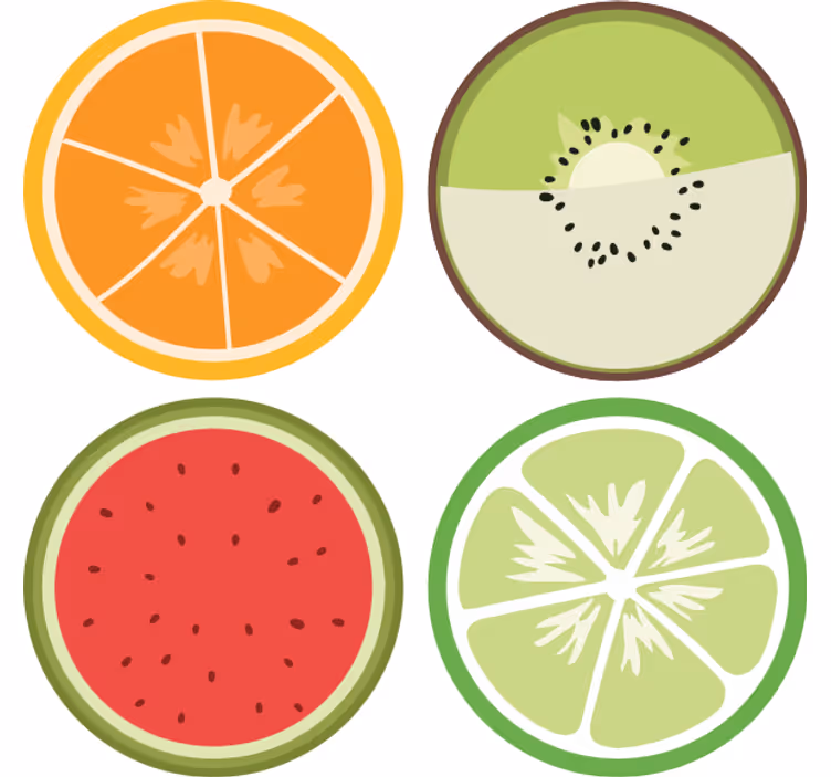 Different fruits  modern coaster - TenStickers