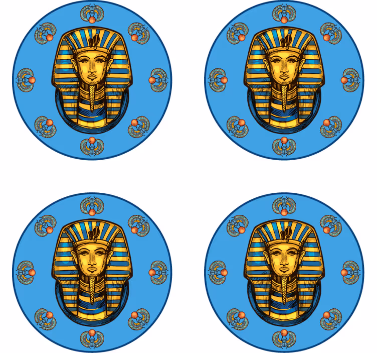 Egyptian pharaon vintage coaster - TenStickers