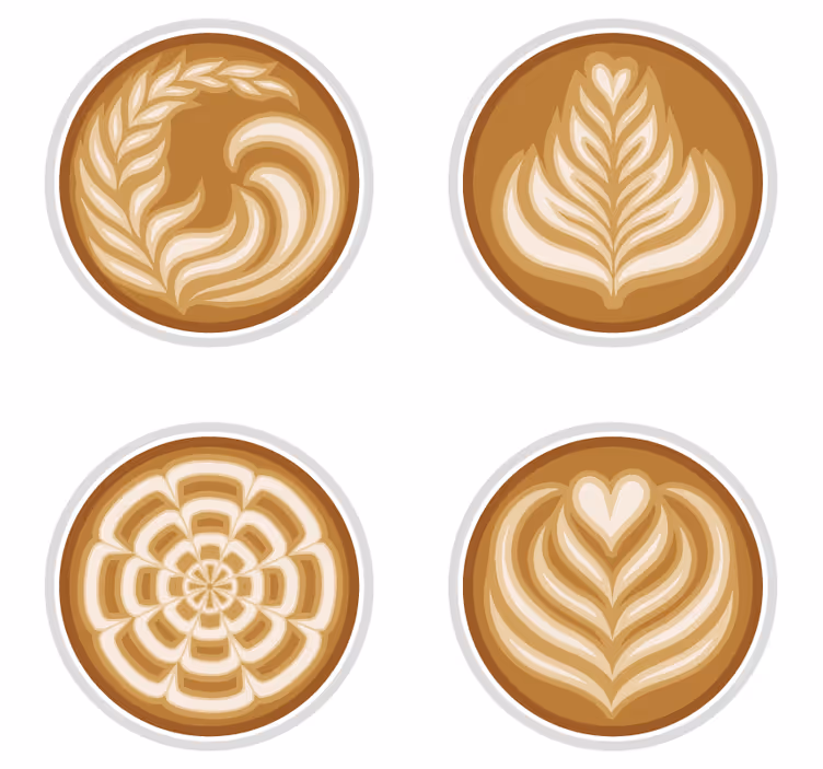 Cofee art modern coasters - TenStickers