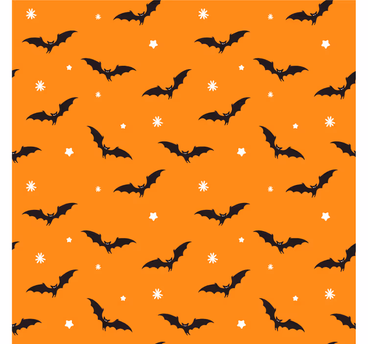 Halloween coaster with bat patterned orange design - TenStickers