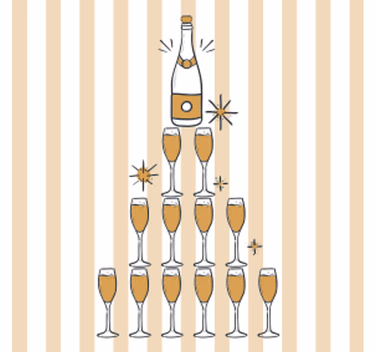 Champaign glass  tree christmas coaster - TenStickers