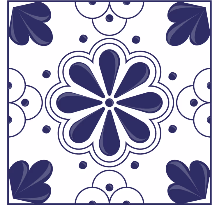Floral motif tile coasters - TenStickers