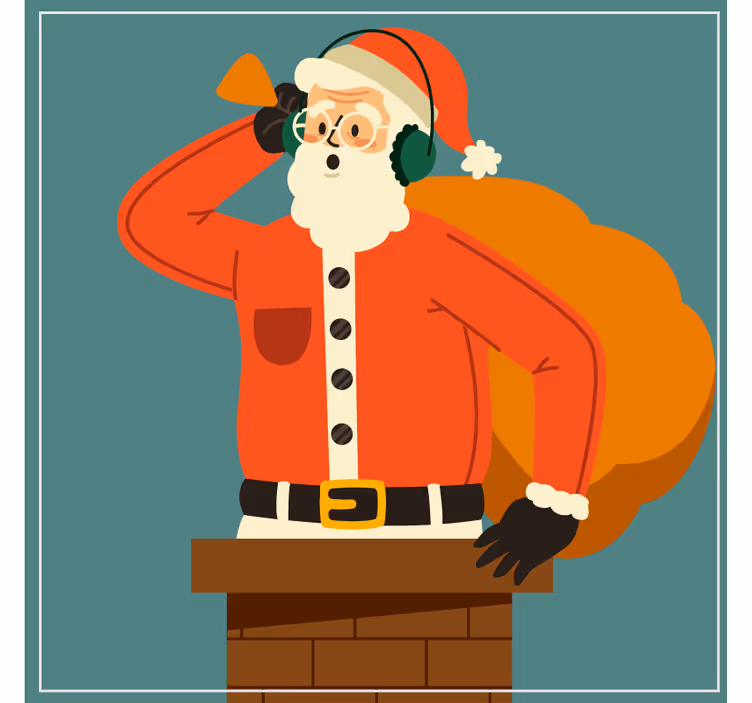Santa Listening Chimney christmas coasters - TenStickers