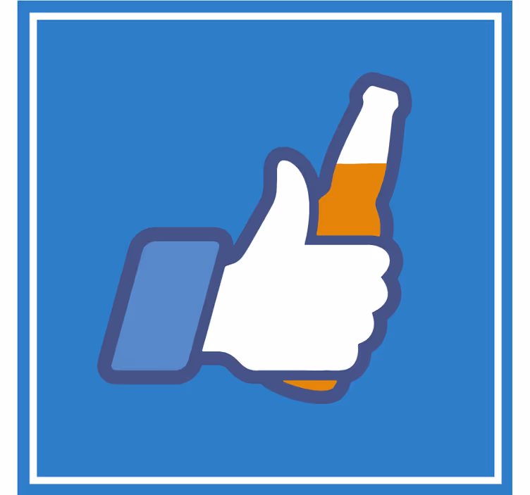 Facebook like hand  beer mats - TenStickers