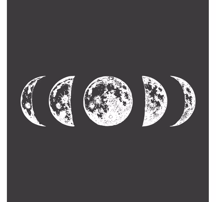 Lunar phases illustration coasters - TenStickers