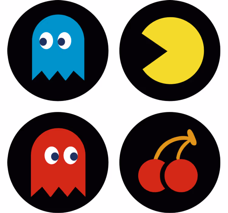 Geek coasters colorful vintage symbols - TenStickers