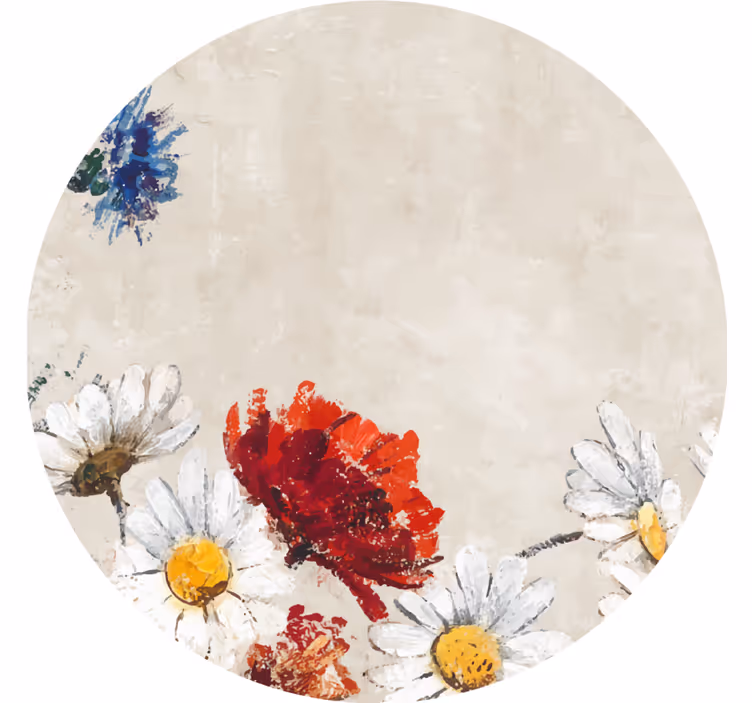 Flower on the beige background modern coaster - TenStickers