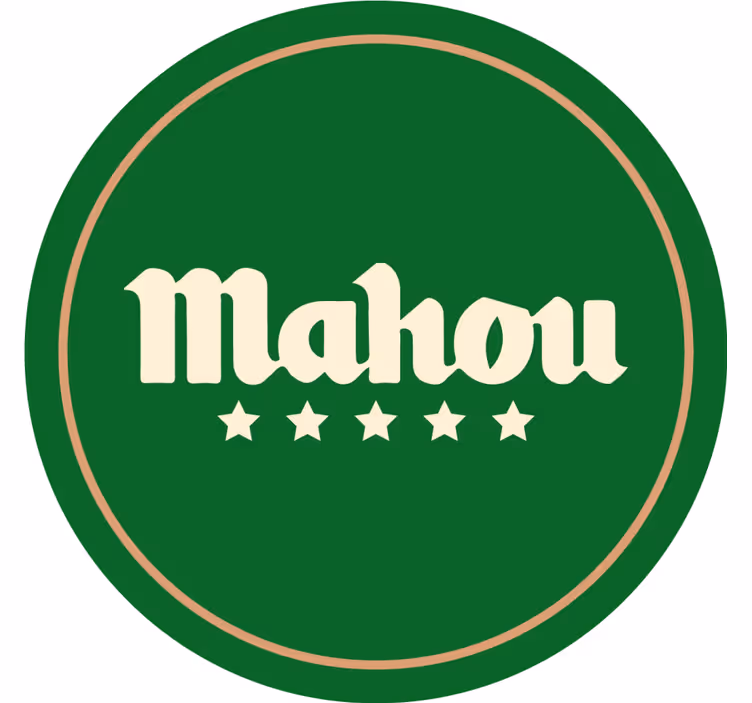Mahou logo on a set table beer mats - TenStickers