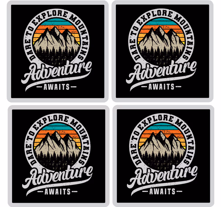 Adventure awaits vintage coaster - TenStickers