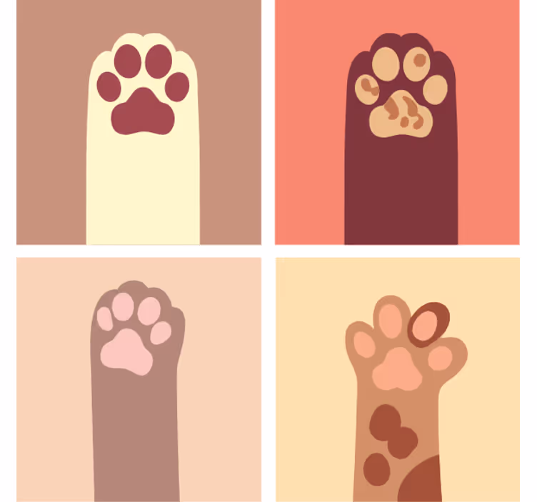 Geek coasters with paw print patterns - TenStickers