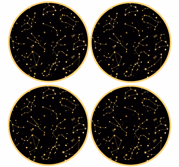 Geek coasters with celestial pattern elements - TenStickers