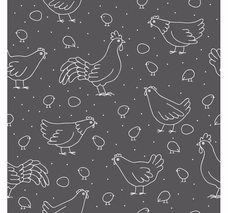Seamless pattern with chicken modern coaster - TenStickers