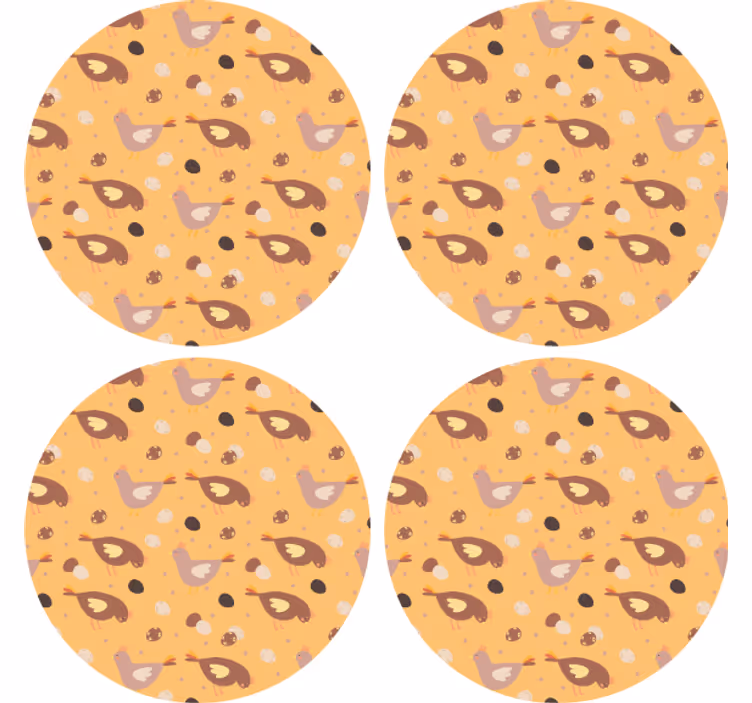 Orange chick pattern coaster - TenStickers