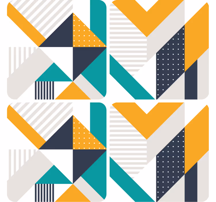Modern coasters in geometric color block design - TenStickers